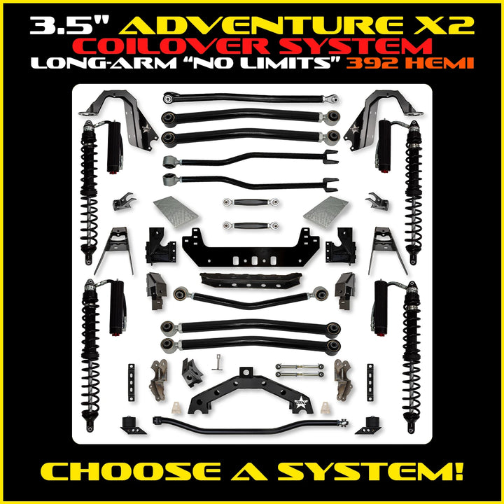 Rock Krawler 3.5 Inch Adventure X2 No Limits Long Arm System - Jeep Wrangler JLU 392 - photo 2