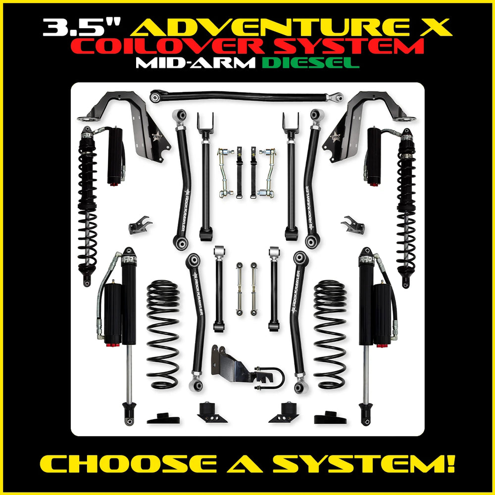 Rock Krawler 3.5 Inch Adventure X Mid-Arm System - Jeep Wrangler JLU Diesel - photo 2