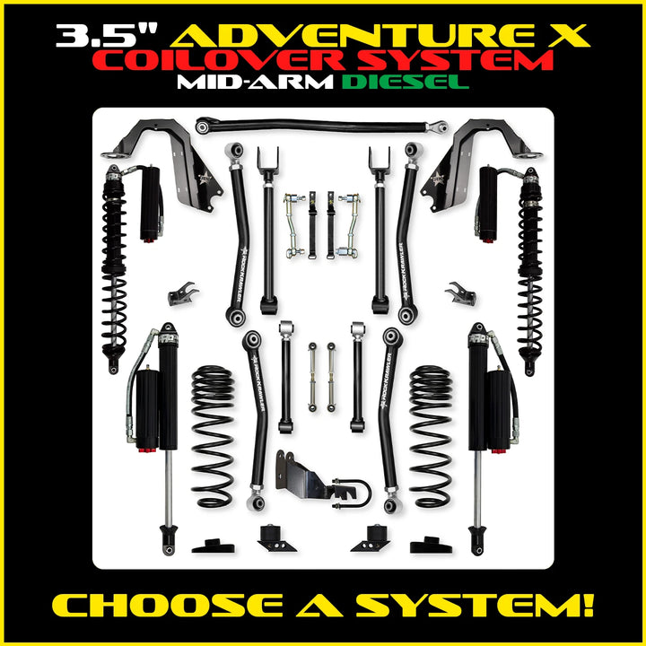 Rock Krawler 3.5 Inch Adventure X Mid-Arm System - Jeep Wrangler JLU Diesel - photo 2