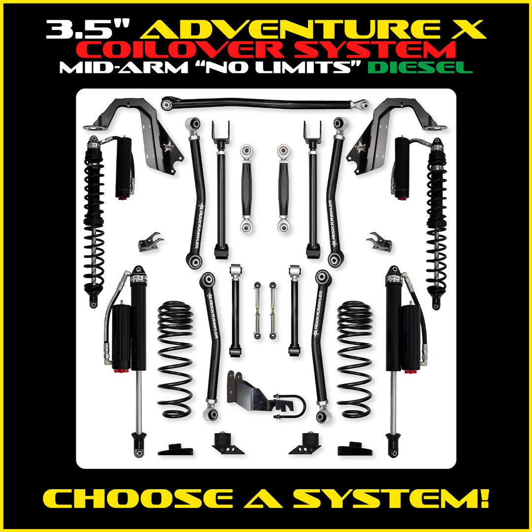 Rock Krawler 3.5 Inch Adventure X No Limits Mid-Arm System - Jeep Wrangler JLU Diesel - photo 2
