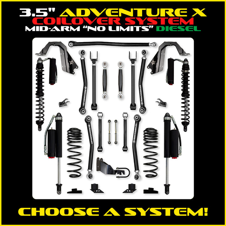 Rock Krawler 3.5 Inch Adventure X No Limits Mid-Arm System - Jeep Wrangler JLU Diesel - photo 2