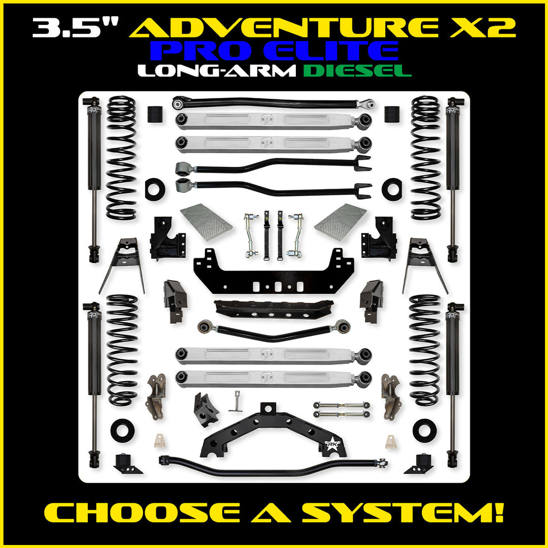 Rock Krawler 3.5 Inch Adventure X2 Pro Elite Long Arm System - Jeep JLU 4-Door - kit photo 3