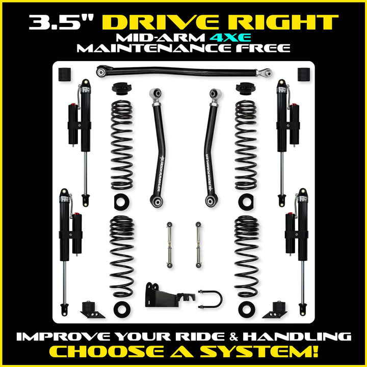 Rock Krawler 3.5 Inch Drive Right Mid Arm System - 2018+ Wrangler JLU 4-Door - kit photo 3