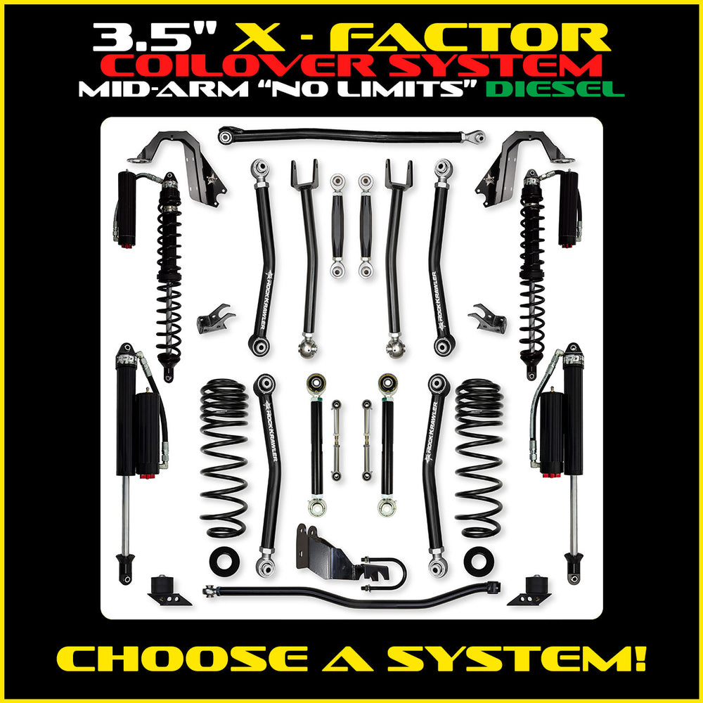 Rock Krawler 3.5 Inch X Factor No Limits Mid-Arm System - Jeep Wrangler JLU Diesel - photo 2