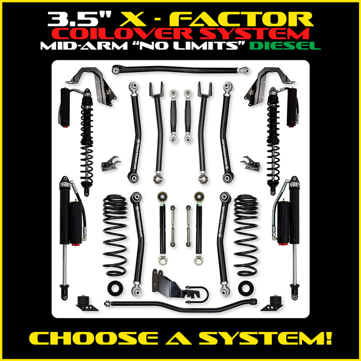 Rock Krawler 3.5 Inch X Factor No Limits Mid-Arm System - Jeep Wrangler JLU Diesel - photo 2