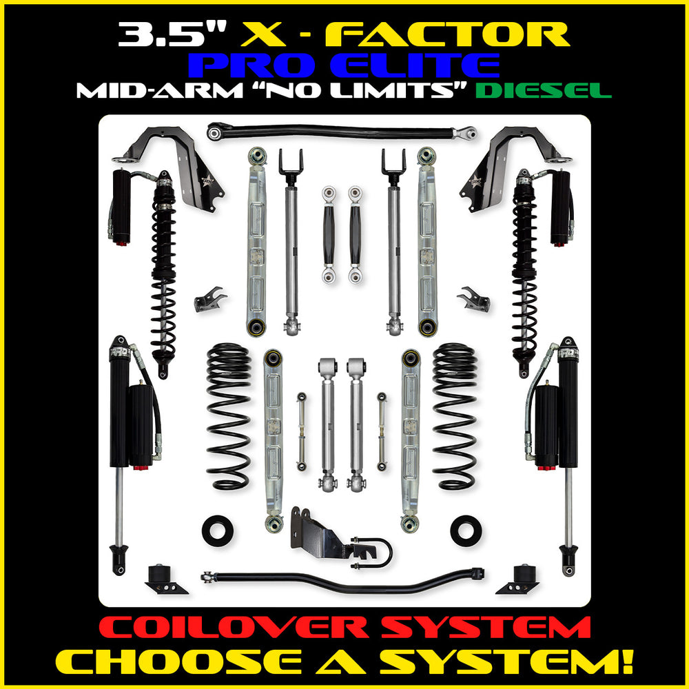Rock Krawler 3.5 Inch X Factor Pro Elite No Limits Mid-Arm System - Jeep Wrangler JLU Diesel - photo 2