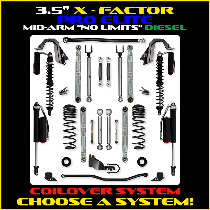 Rock Krawler 3.5 Inch X Factor Pro Elite No Limits Mid-Arm System - Jeep Wrangler JLU Diesel - photo 2