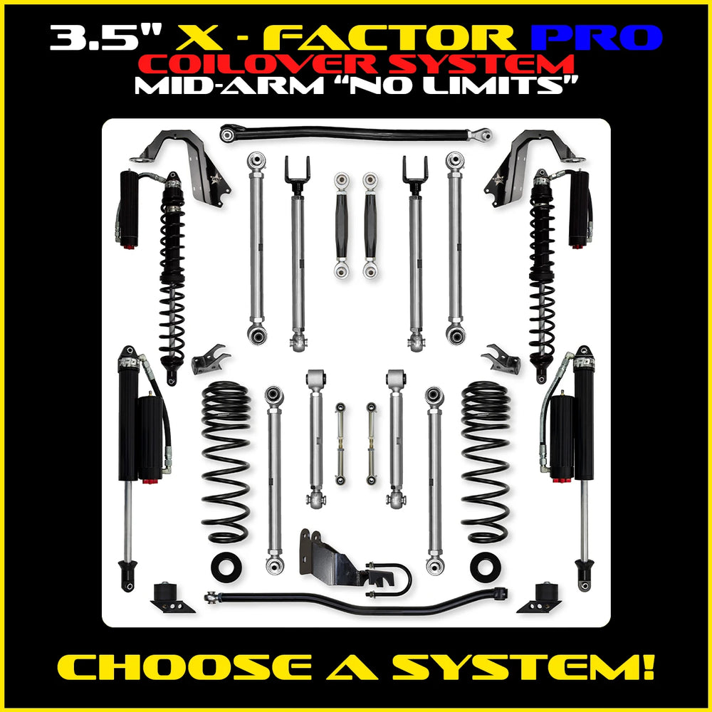 Rock Krawler 3.5 Inch X Factor Pro No Limits Mid-Arm System - Jeep Wrangler JL 2-Door - photo 2