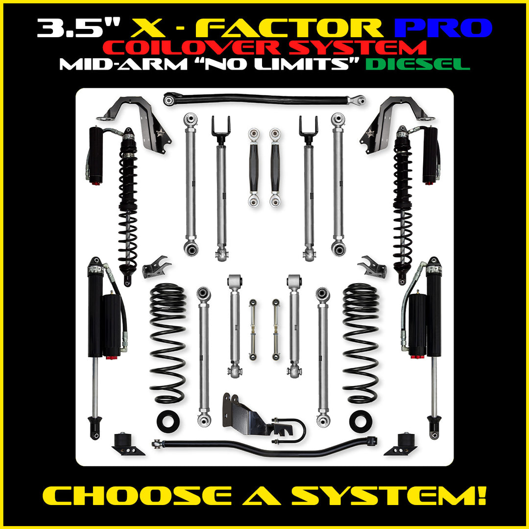 Rock Krawler 3.5 Inch X Factor Pro No Limits Mid-Arm System - Jeep Wrangler JLU Diesel - photo 2