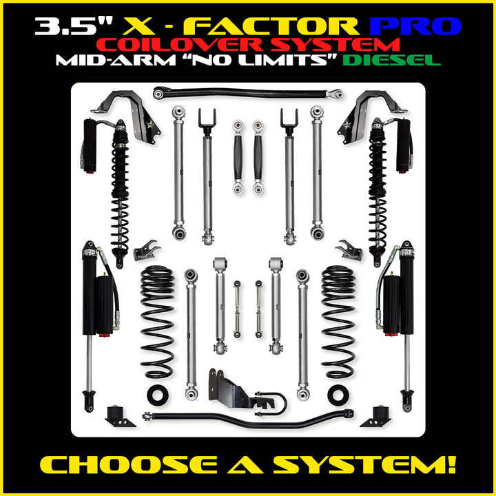 Rock Krawler 3.5 Inch X Factor Pro No Limits Mid-Arm System - Jeep Wrangler JLU Diesel - photo 2