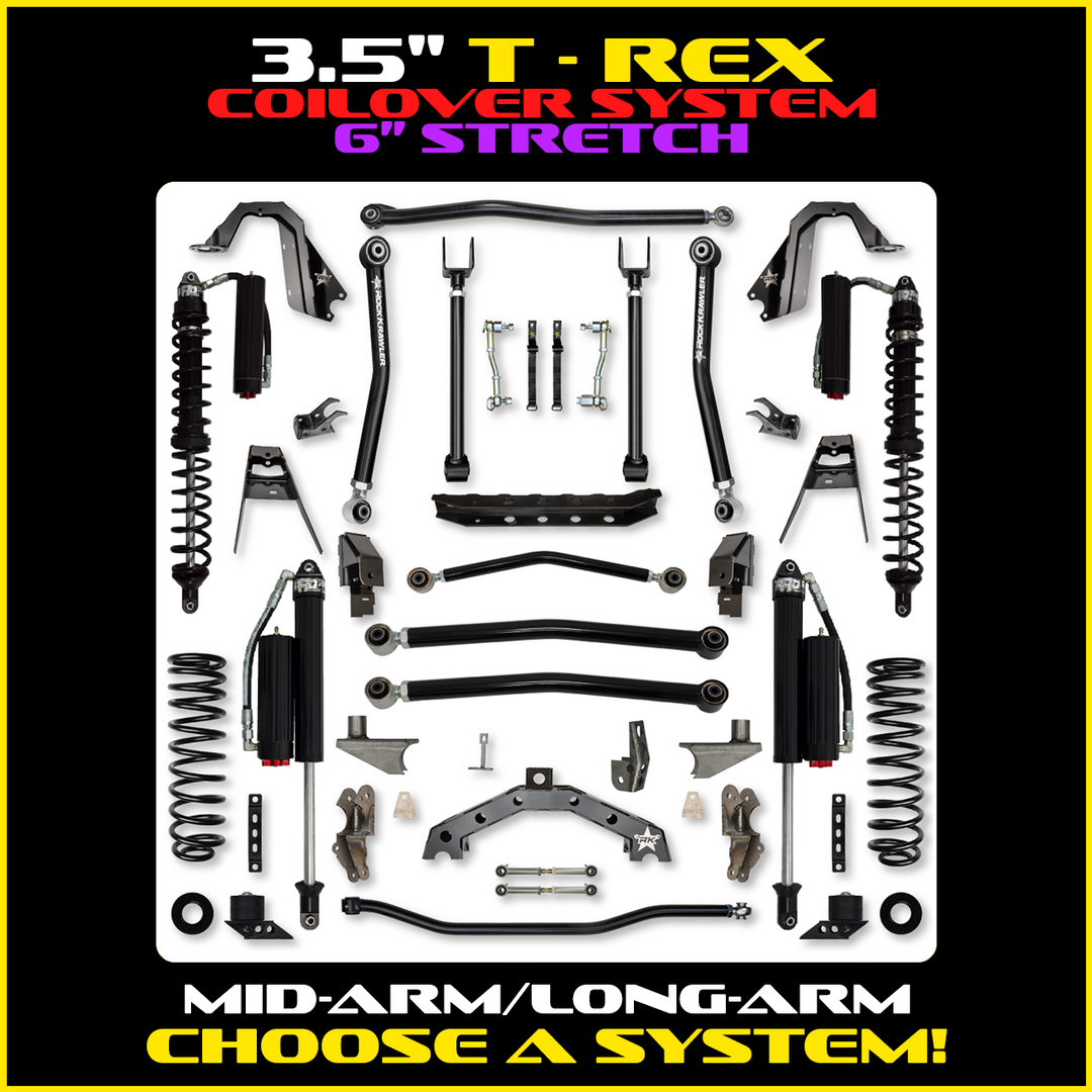 Rock Krawler 3.5 Inch T-Rex 6 Inch Stretch Hybrid System - Wrangler JL 2-Door - kit photo