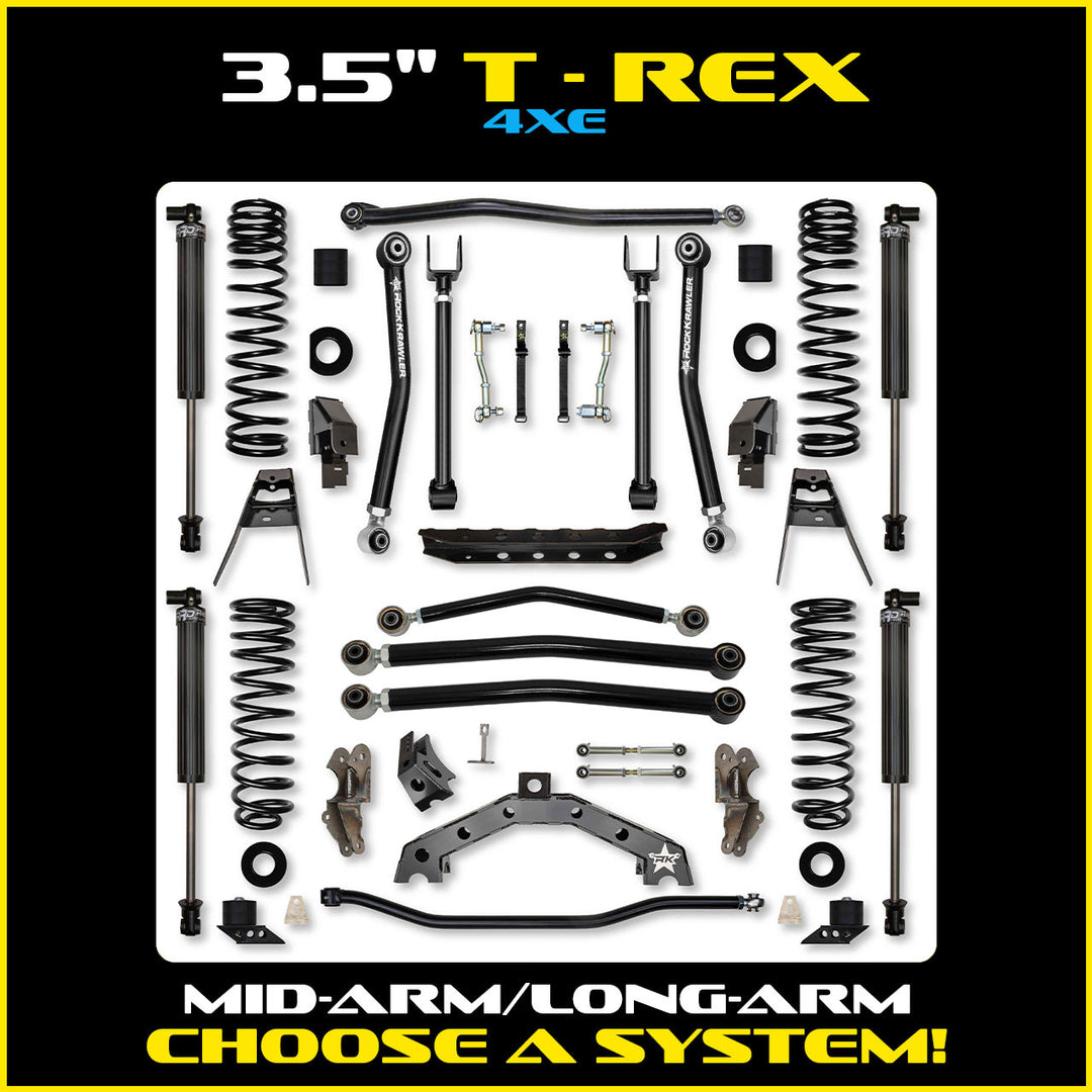 Rock Krawler 3.5 Inch T-Rex Hybrid System - 2018+ Jeep Wrangler JLU 4-Door - kit photo
