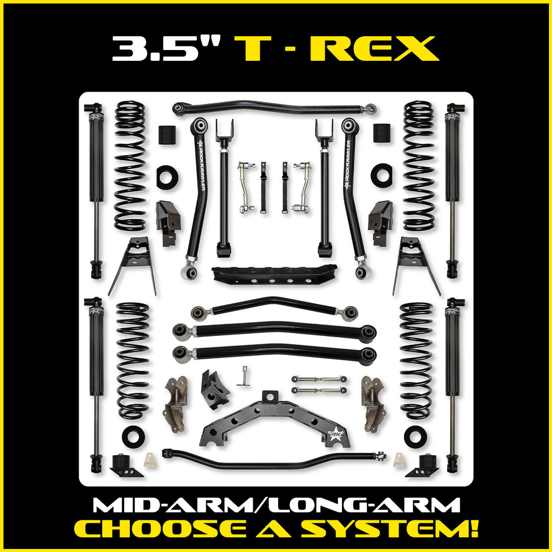 Rock Krawler 3.5 Inch T-Rex Hybrid System - 2018+ Jeep Wrangler JL 2-Door - kit photo