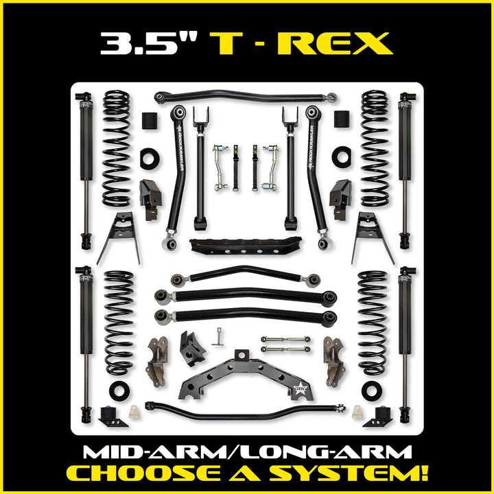 Rock Krawler 3.5 Inch T-Rex Hybrid System - 2018+ Jeep Wrangler JL 2-Door - kit photo