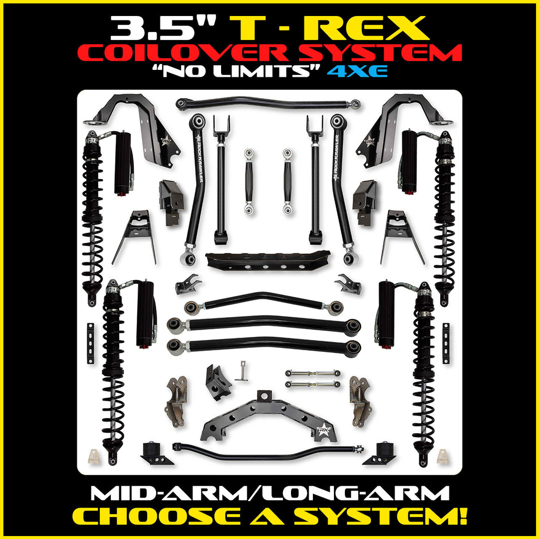 Rock Krawler 3.5 Inch T-Rex No Limits Hybrid System - 2018+ Wrangler JLU 4-Door - kit photo 2