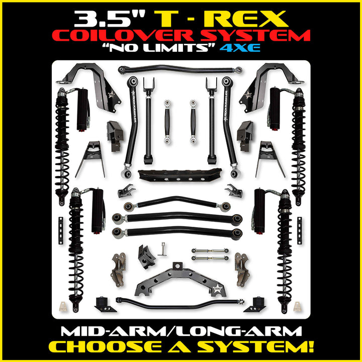 Rock Krawler 3.5 Inch T-Rex No Limits Hybrid System - 2018+ Wrangler JLU 4-Door - kit photo 2