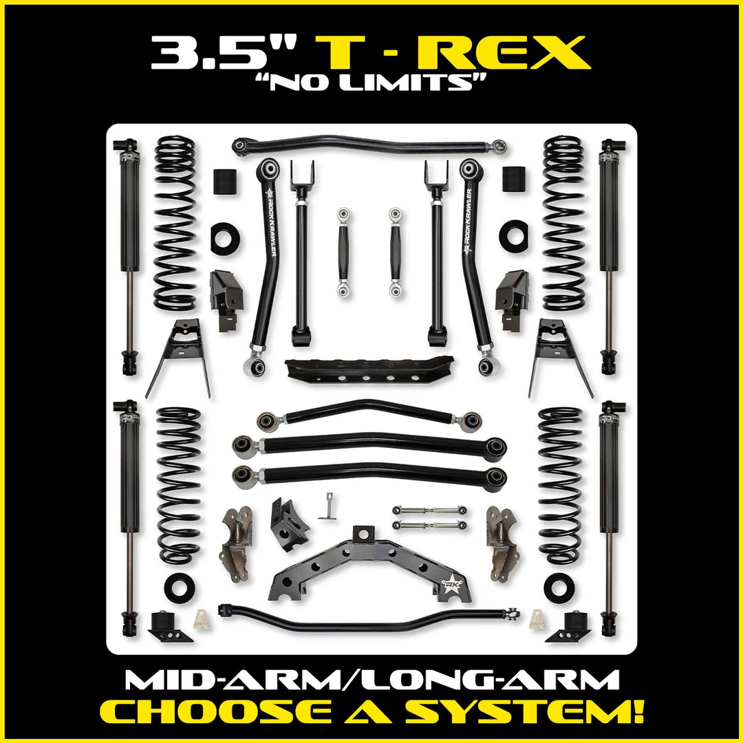 Rock Krawler 3.5 Inch T-Rex No Limits Hybrid System - 2018+ Wrangler JL 2-Door - kit photo