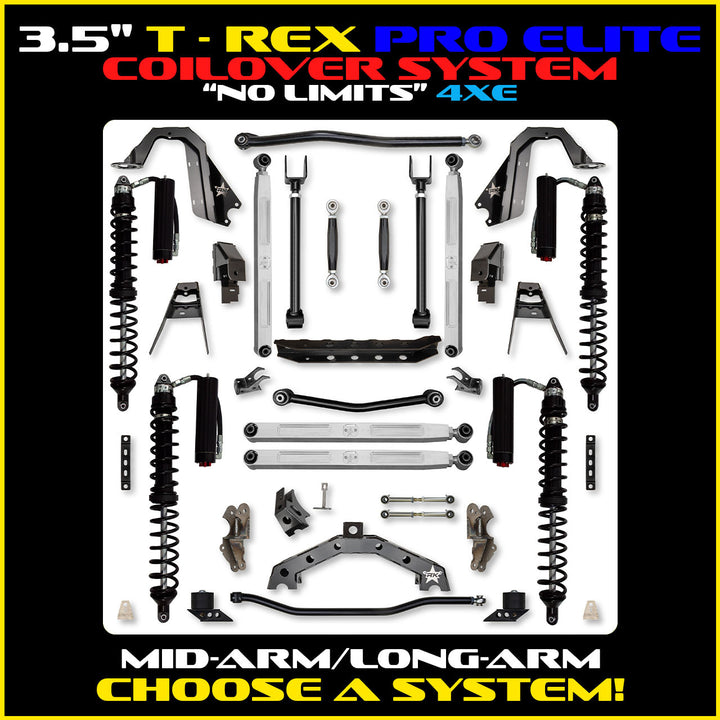 Rock Krawler 3.5 Inch T-Rex Pro Elite No Limits Hybrid System - Jeep JLU 4-Door - kit photo 2