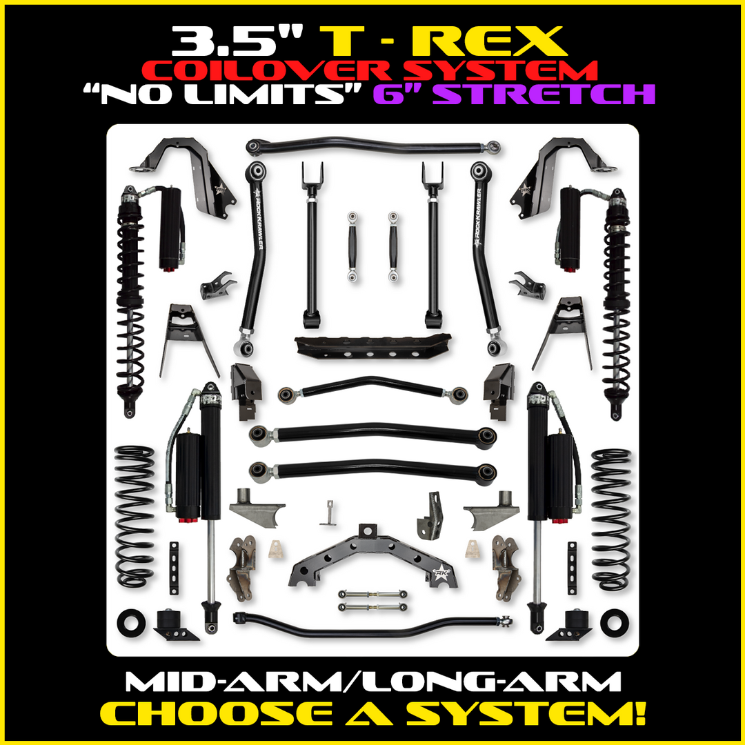 Rock Krawler 3.5 Inch T-Rex No Limits 6 Inch Stretch Hybrid - Wrangler JL 2-Door - kit photo