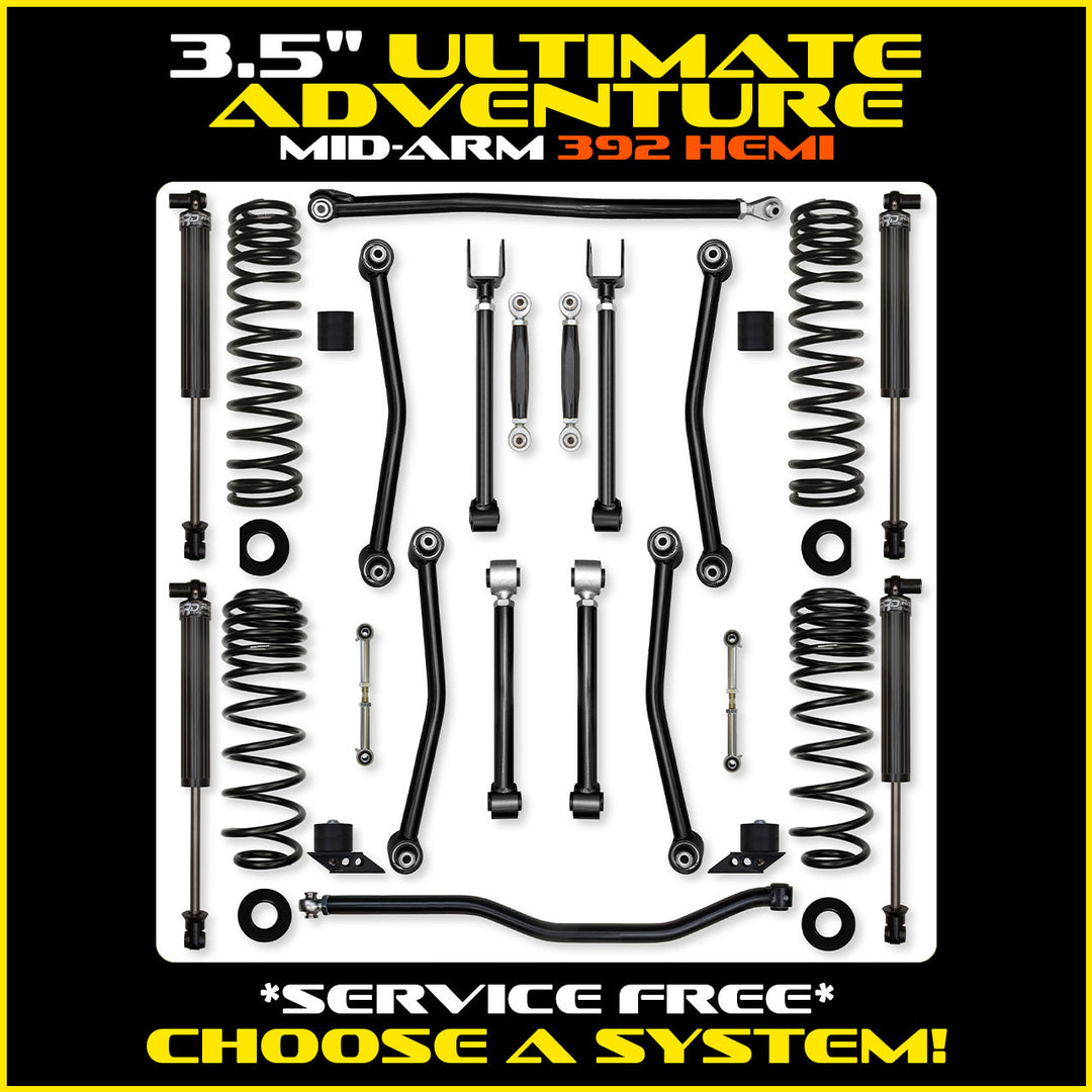 Rock Krawler 3.5 Inch Ultimate Adventure Mid Arm System - 2018+ Wrangler JLU 392 - kit photo