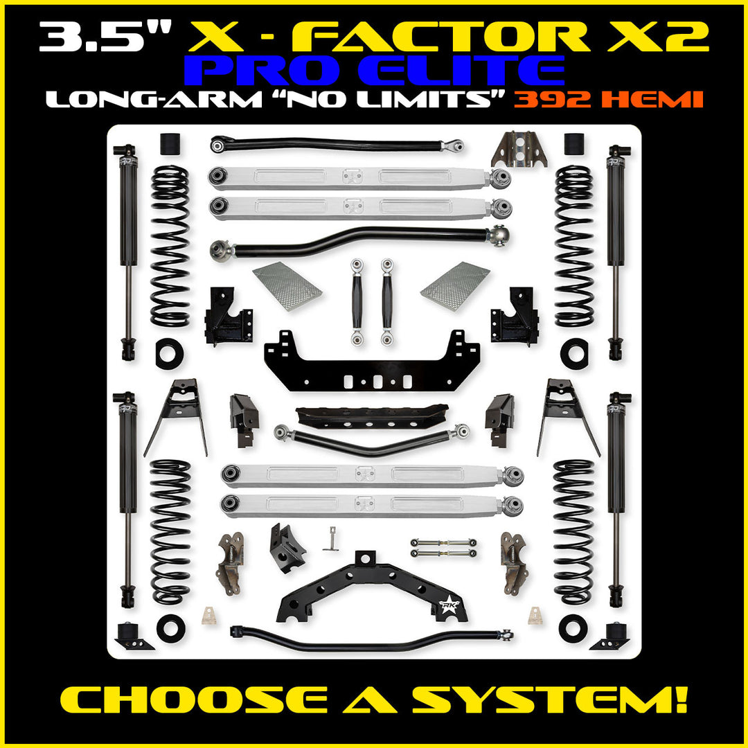 Rock Krawler 3.5 Inch X-Factor X2 Pro Elite No Limits Long Arm - Jeep JLU 4-Door - kit photo 5