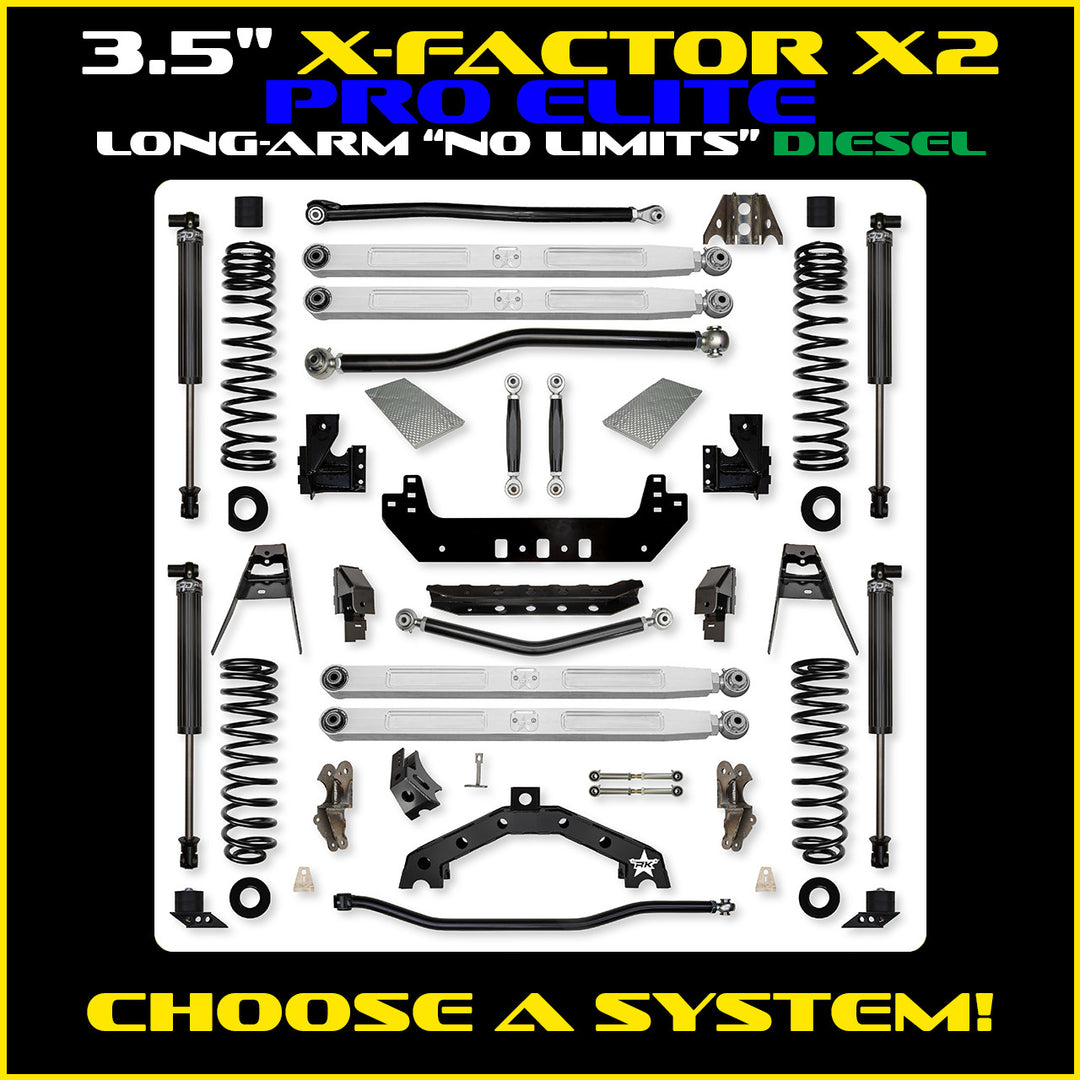 Rock Krawler 3.5 Inch X-Factor X2 Pro Elite No Limits Long Arm - Jeep JLU 4-Door - kit photo 3