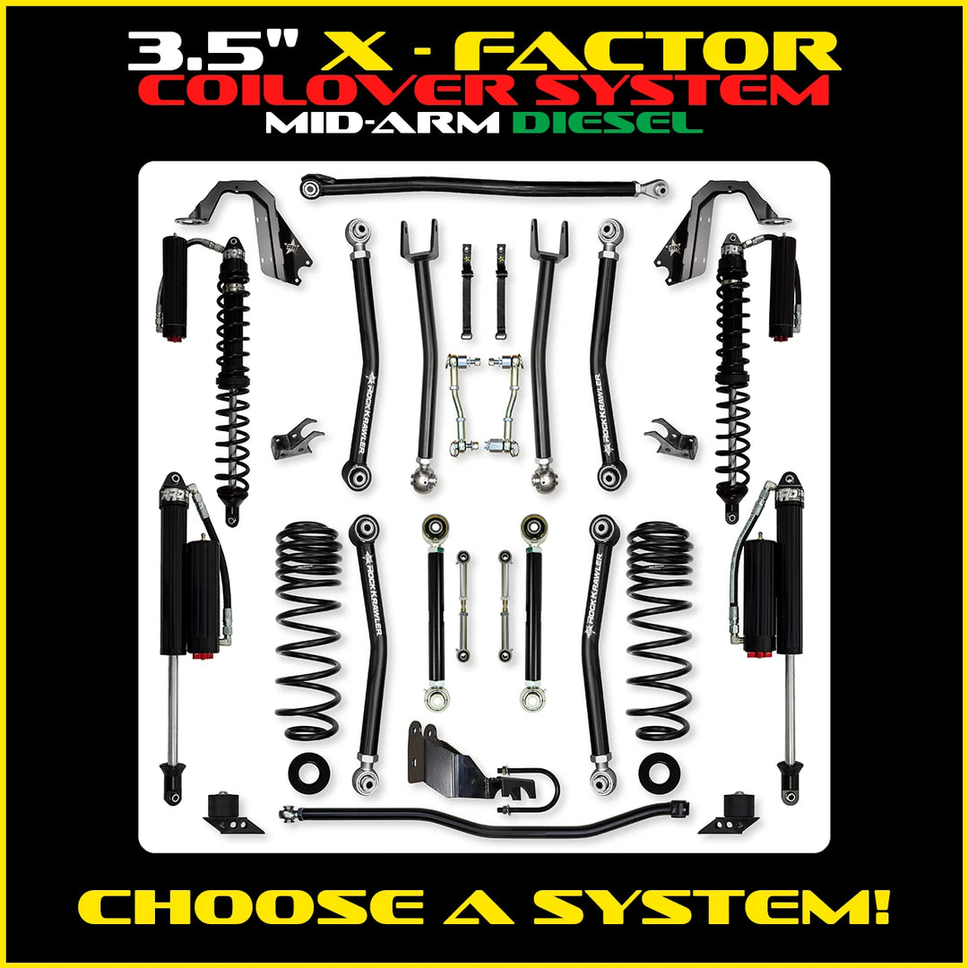 Rock Krawler 3.5 Inch X Factor Mid-Arm System - Jeep Wrangler JLU Diesel - photo 2