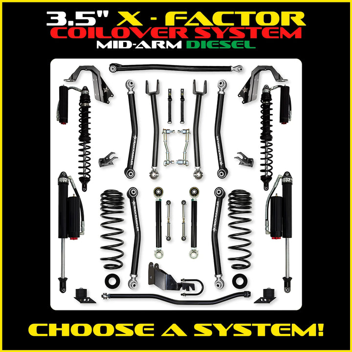 Rock Krawler 3.5 Inch X Factor Mid-Arm System - Jeep Wrangler JLU Diesel - photo 2