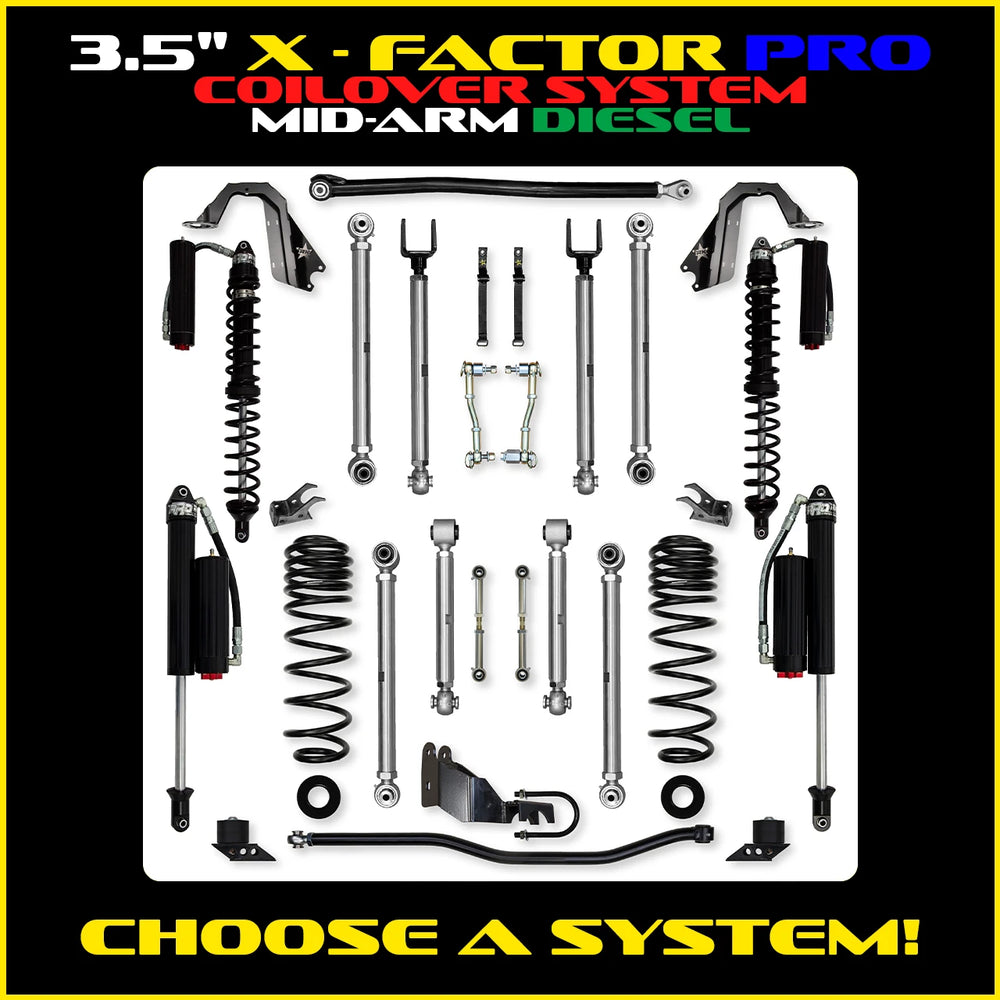 Rock Krawler 3.5 Inch X Factor Pro Mid-Arm System - Jeep Wrangler JLU Diesel - photo 2
