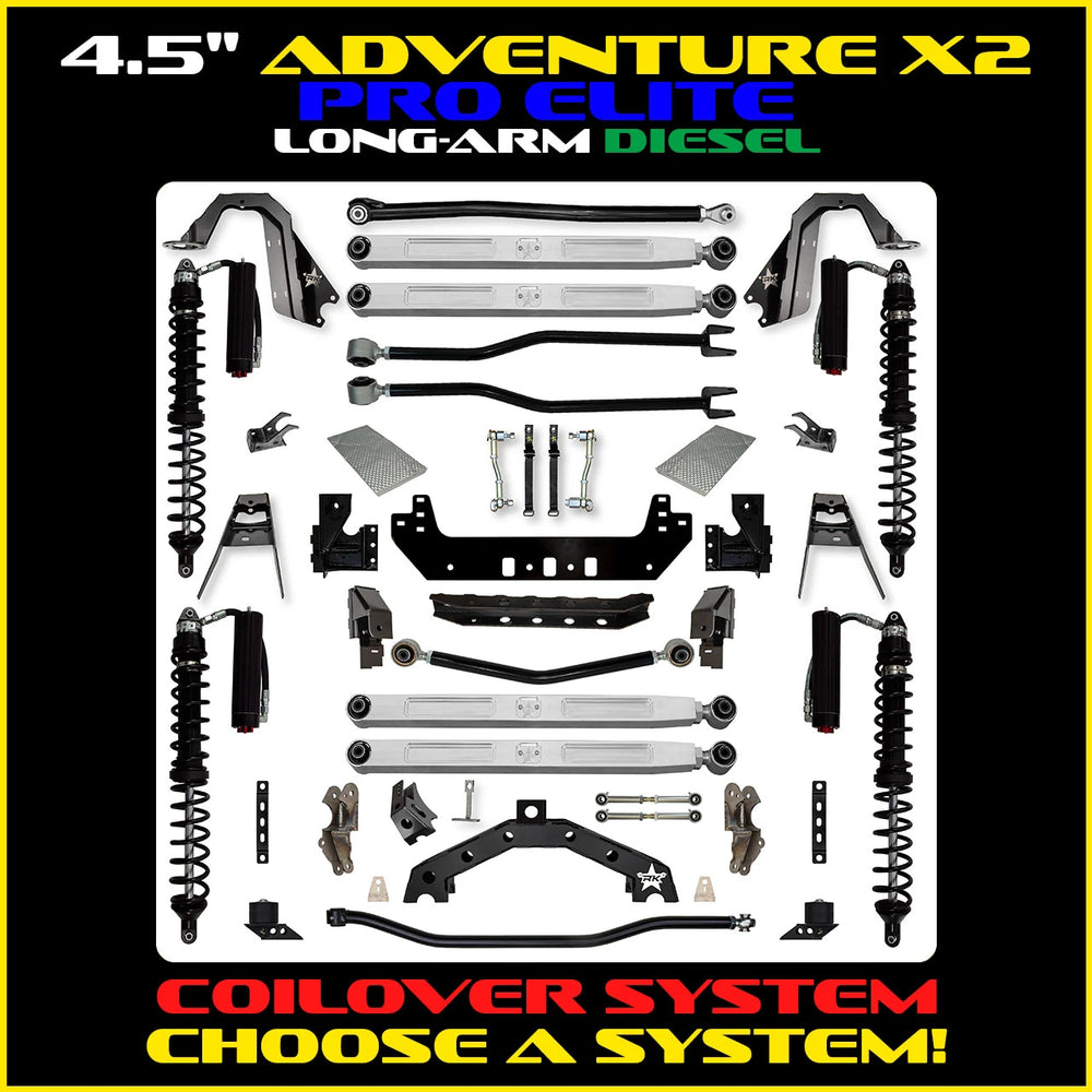 Rock Krawler 4.5 Inch Adventure X2 Pro Elite Long Arm - Jeep Wrangler JLU Diesel - coilover packages