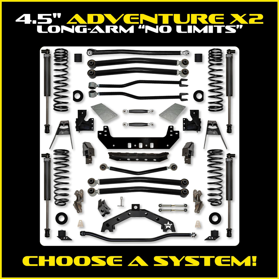 Rock Krawler 4.5 Inch Adventure X2 No Limits Long Arm - Jeep Wrangler JL 2-Door