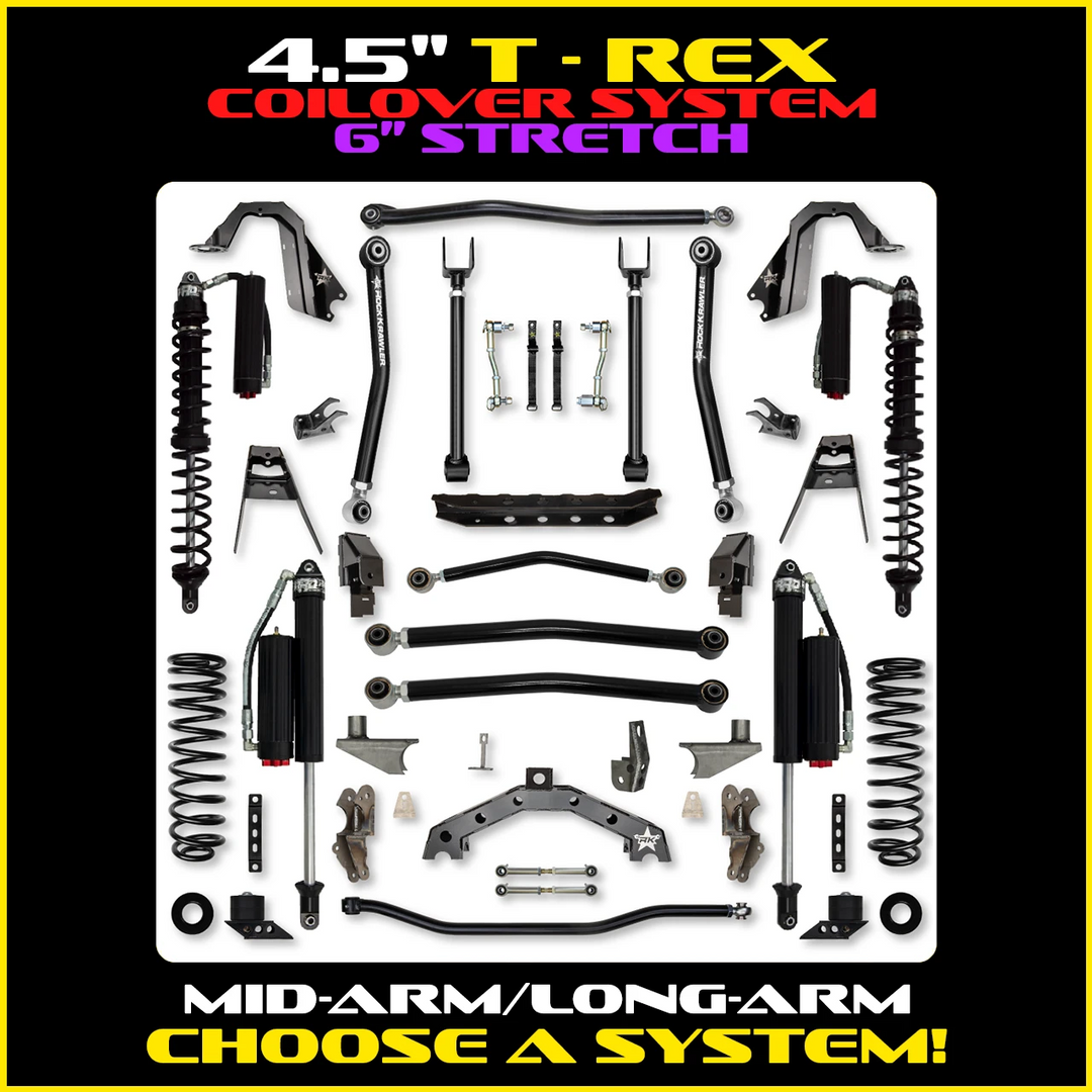 Rock Krawler 4.5 Inch T-Rex Hybrid w/ 6 Inch Rear Stretch - JL 2-Door - coilover packages