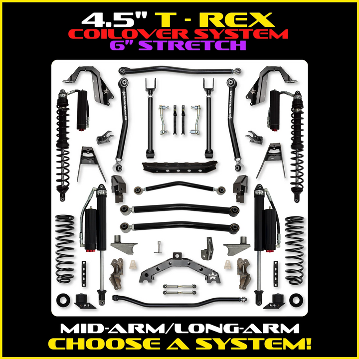 Rock Krawler 4.5 Inch T-Rex Hybrid w/ 6 Inch Rear Stretch - JL 2-Door - coilover packages