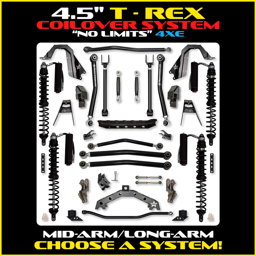 Rock Krawler 4.5 Inch T-Rex No Limits Hybrid System - Jeep Wrangler JLU 4xe - coilover packages