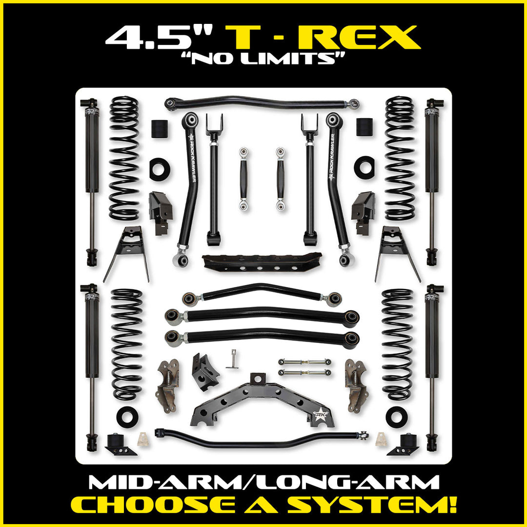 Rock Krawler 4.5 Inch T-Rex No Limits Hybrid System - Jeep Wrangler JL 2-Door