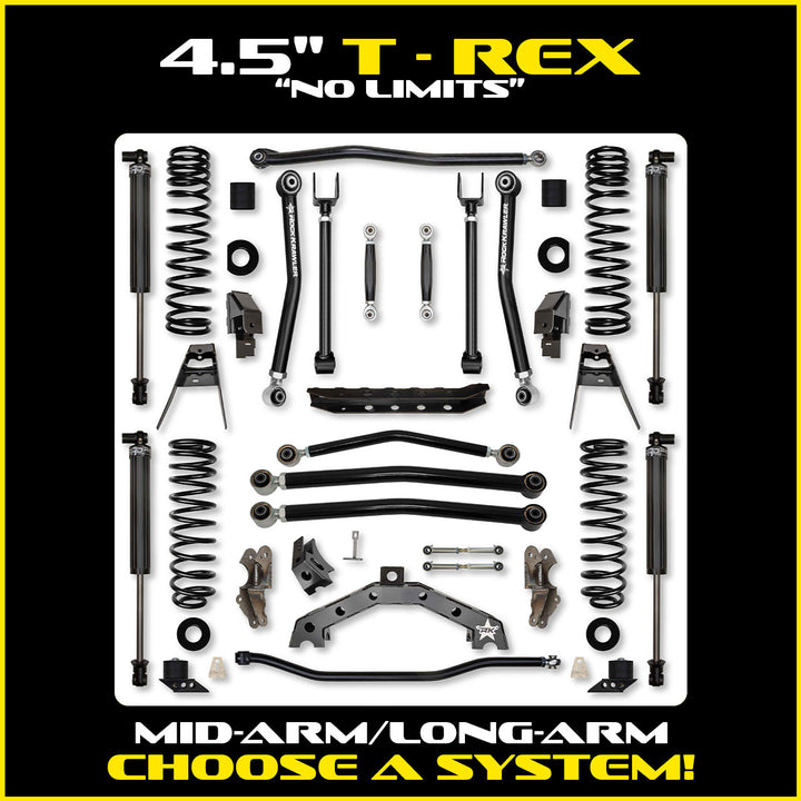 Rock Krawler 4.5 Inch T-Rex No Limits Hybrid System - Jeep Wrangler JL 2-Door