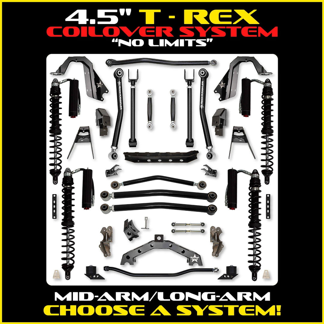 Rock Krawler 4.5 Inch T-Rex No Limits Hybrid System - Jeep Wrangler JL 2-Door - coilover packages