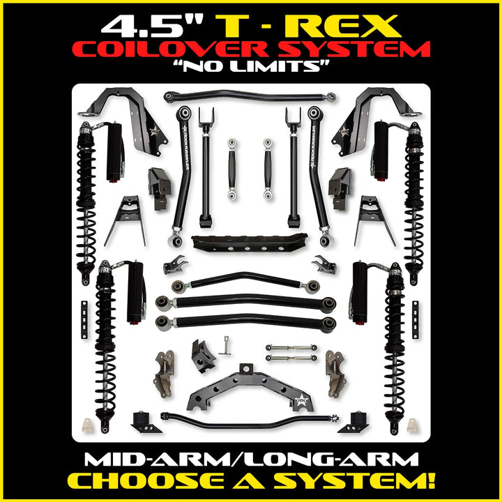 Rock Krawler 4.5 Inch T-Rex No Limits Hybrid System - Jeep Wrangler JL 2-Door - coilover packages