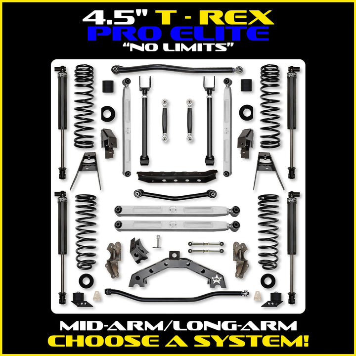 Rock Krawler 4.5 Inch T-Rex Pro Elite No Limits Hybrid - Jeep Wrangler JL 2-Door