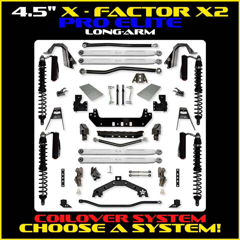 Rock Krawler 4.5 Inch X Factor X2 Pro Elite Long Arm - Jeep Wrangler JLU 4-Door - coilover packages