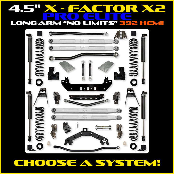 Rock Krawler 4.5 Inch X Factor X2 Pro Elite No Limits Long Arm - JLU 392