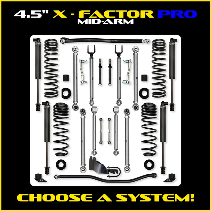 Rock Krawler 4.5 Inch X-Factor Pro Mid-Arm Lift Kit - Jeep Wrangler JL