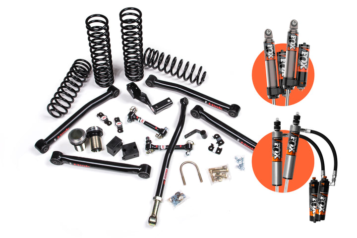 2007-2018 Jeep Wrangler JK J-Lander 3.5 Inch Lift Kit 4 Door with FOX 2.5 Performance Elite Series Shocks | JKS JSPEC154PES