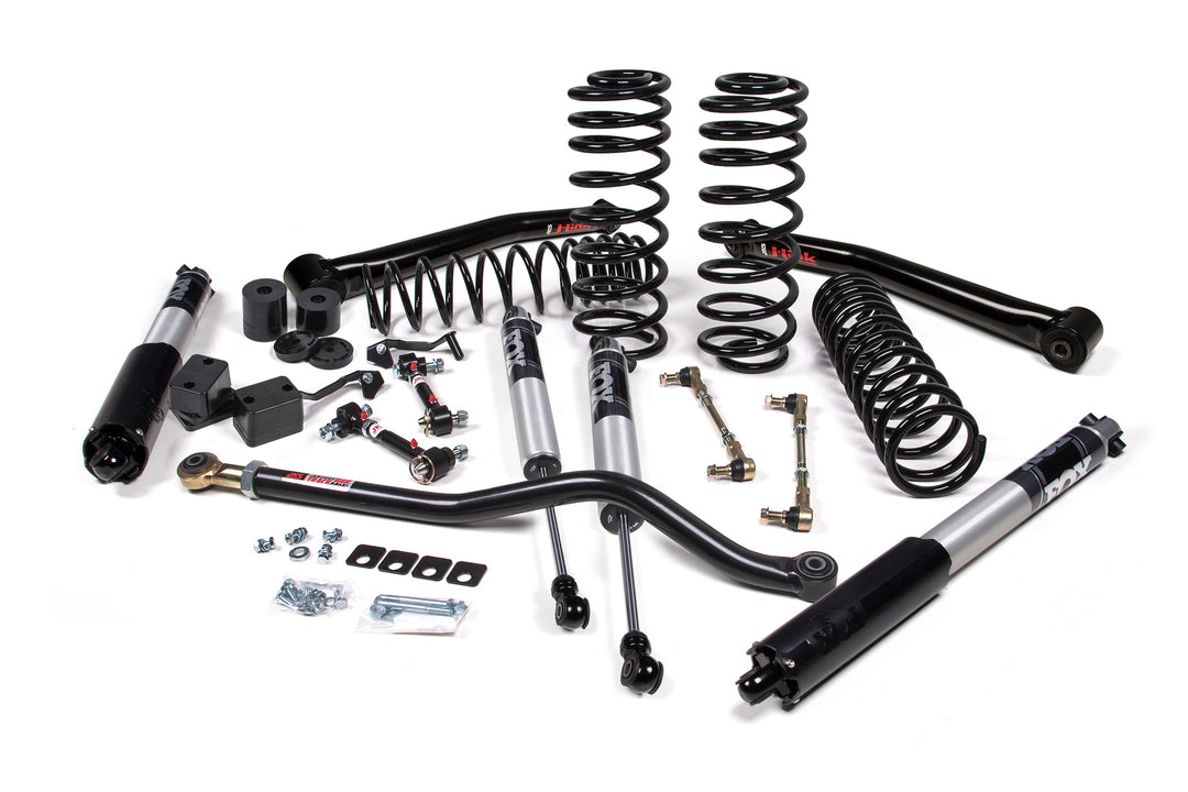 2018-2026 Jeep Wrangler JL 1.5 Inch Suspension Lift Kit 1 Inch Rear Coil Spring with J-link arms FOX 2.5 Performance Series Shocks | JKS JSPEC177PS