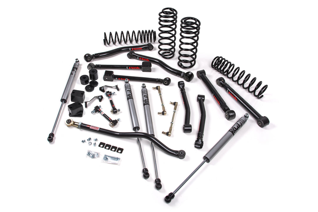 2018-2026 Jeep Wrangler JL 2 Door 3 Inch J-Krawl System Rubber FOX 2.0 Adv Series Front/Rear Standard Rate Coils | JKS JSPEC189KFA