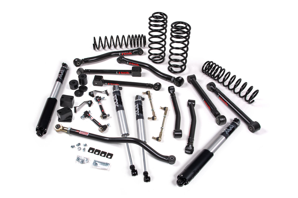 2018-2027 Jeep Wrangler JL J-Krawl 3 Inch Lift Kit 2 Door with FOX 2.5 IFP Performance Series Shocks Standard Rate Coils Rubber Bushing Control Arms | JKS JSPEC189PS