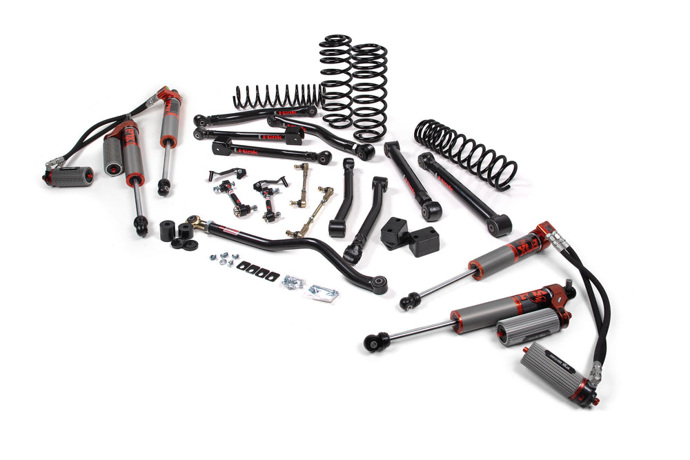 2018-2027 Jeep Wrangler JL J-Krawl 3 Inch Lift Kit 2 Door with FOX 3.0 Factory Race Series Shocks Heavy Duty Rate Coils Rubber Bushing Control Arms | JKS JSPEC190FRS