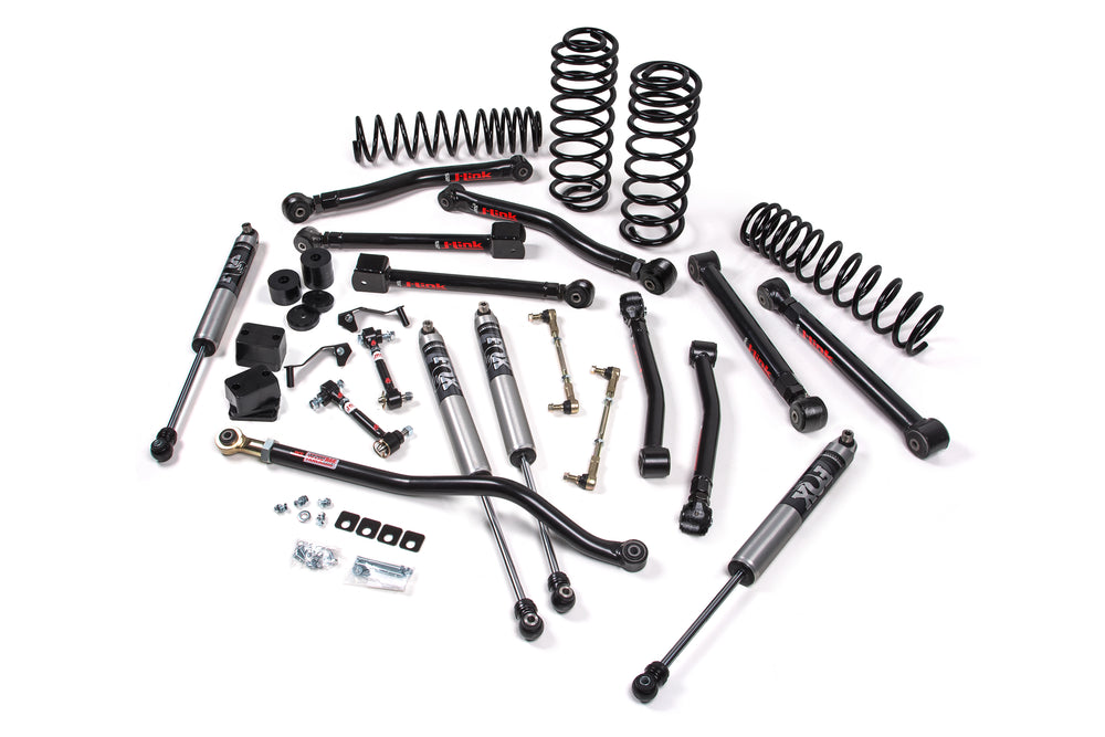 2018-2027 Jeep Wrangler JL J-Krawl 3 Inch Lift Kit 2 Door with FOX 2.0 Performance Series Shocks Heavy Duty Rate Coils Rubber Bushing Control Arms | JKS JSPEC190KFP