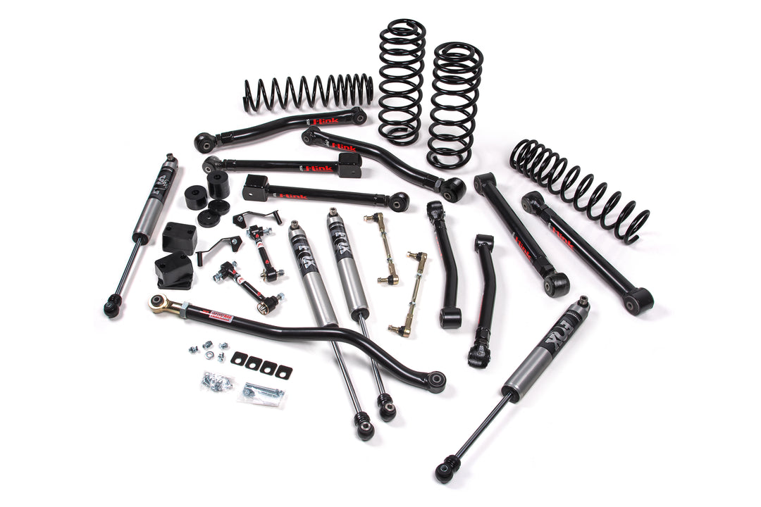 2018-2026 Jeep Wrangler JL 2 Door 3 Inch J-Krawl System Rubber FOX 2.0 Performance Series Shocks PS Front/Rear HD Rate Coils | JKS JSPEC190KFP
