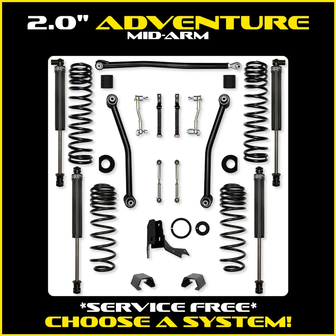 Rock Krawler 2.0 Inch Adventure Mid Arm System - 2020+ Gladiator JT - kit photo